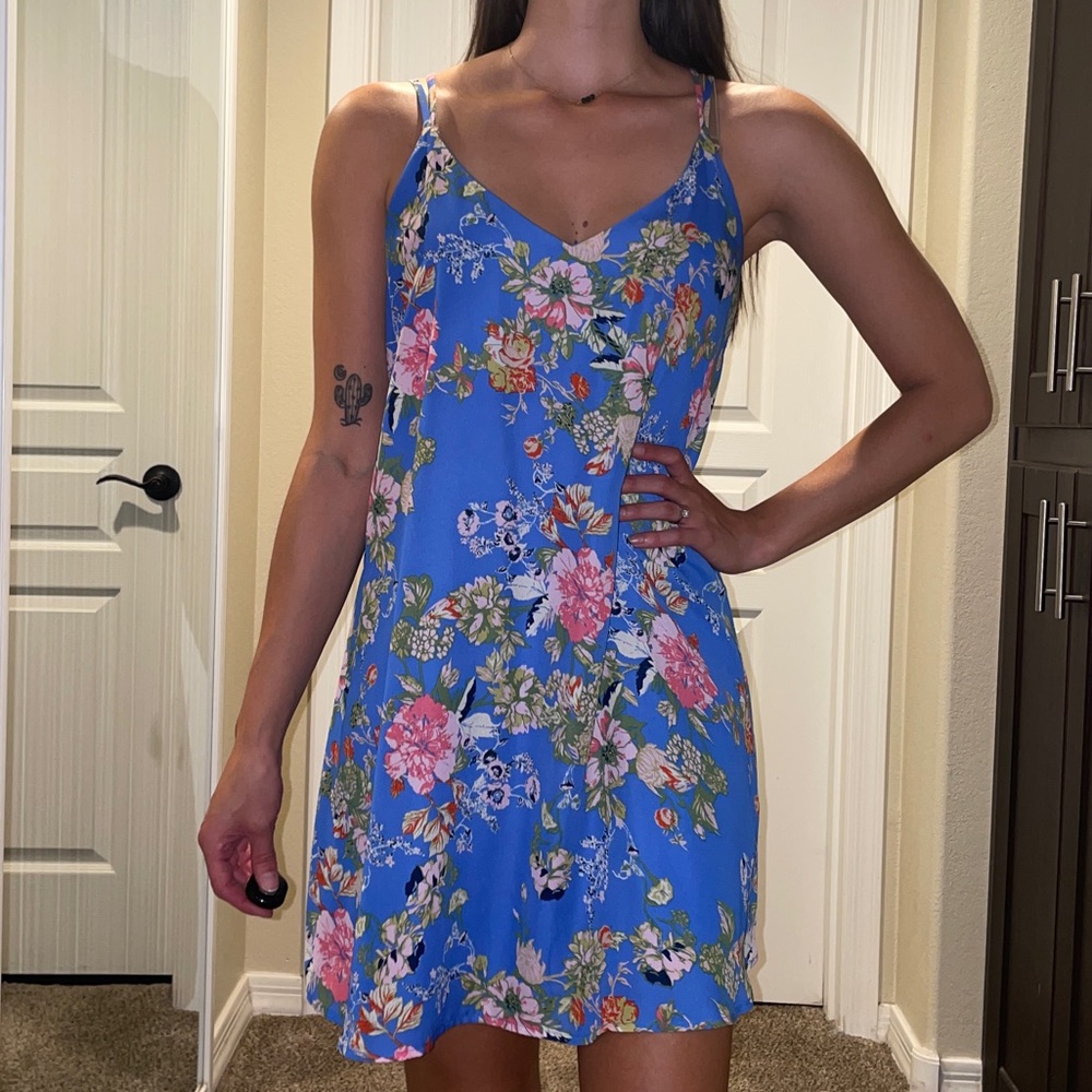 Summer Shift Dress Mini Floral Spring Easy Casual Wear S Great Condition